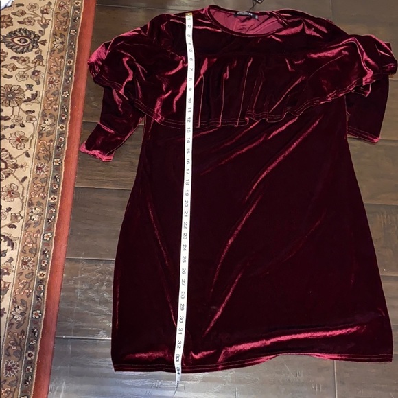 Cocoepps Velour Look Bugundy Tunic ruffle 5Xl - Picture 7 of 8